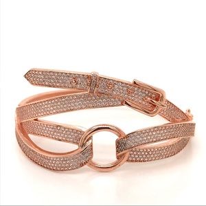Belt Model Rose Gold color Swarovski Bracelet 925.